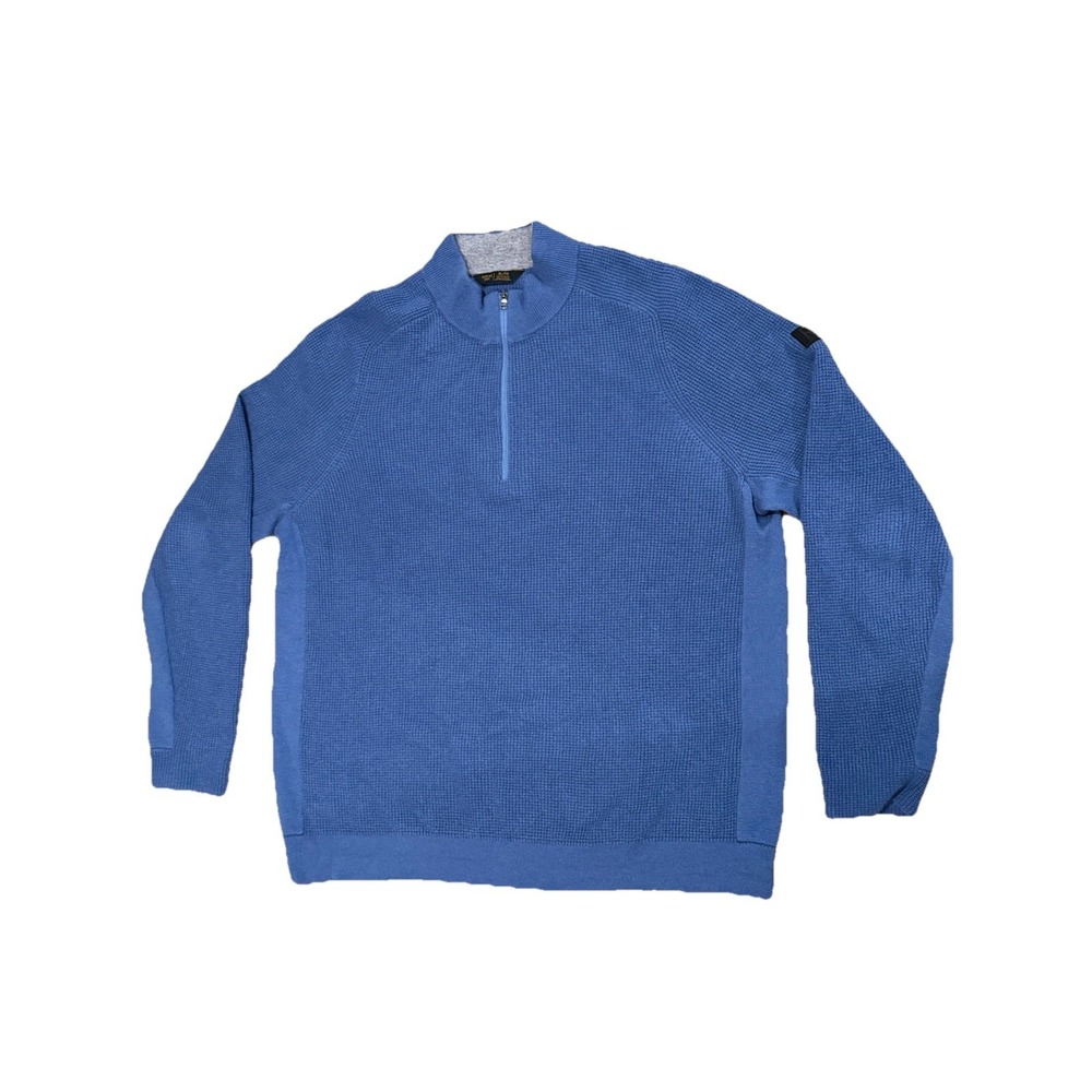 Rhone Pullover Mens‎ XL Walden Wool Cashmere Quarter Zip Blue